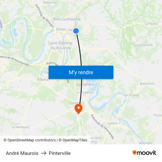 André Maurois to Pinterville map