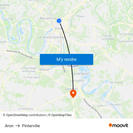 Aron to Pinterville map