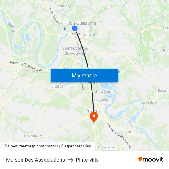 Maison Des Associations to Pinterville map