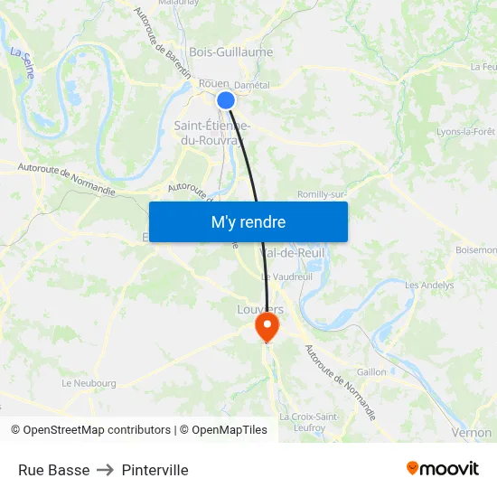 Rue Basse to Pinterville map