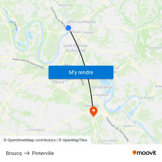 Broucq to Pinterville map