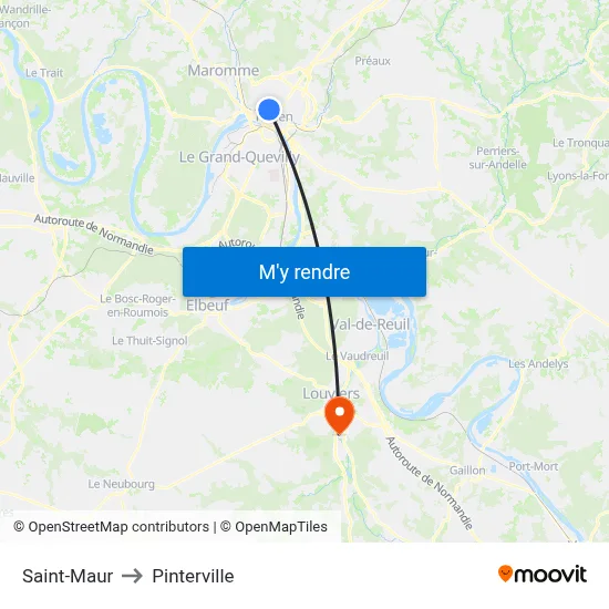 Saint-Maur to Pinterville map