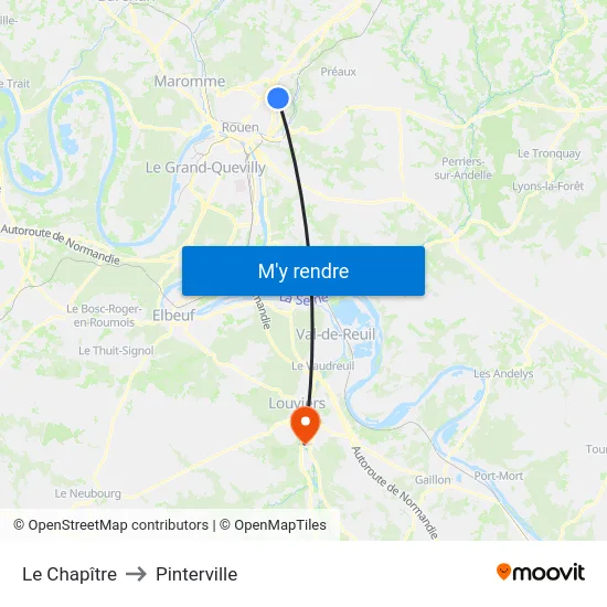 Le Chapître to Pinterville map