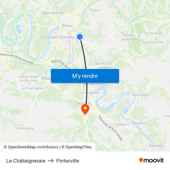 La Châtaigneraie to Pinterville map