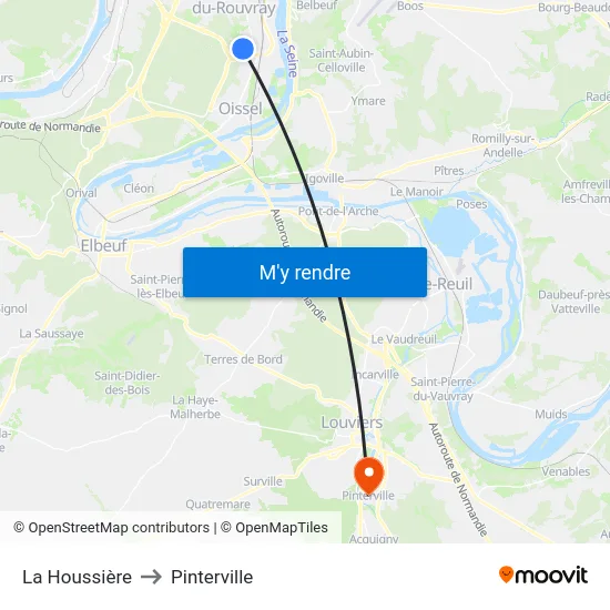 La Houssière to Pinterville map