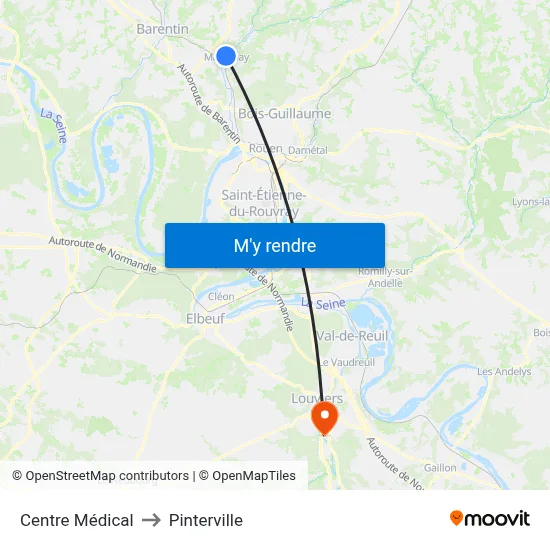 Centre Médical to Pinterville map