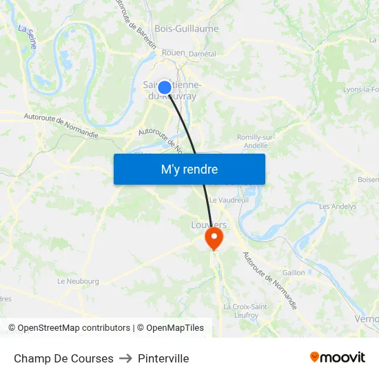 Champ De Courses to Pinterville map