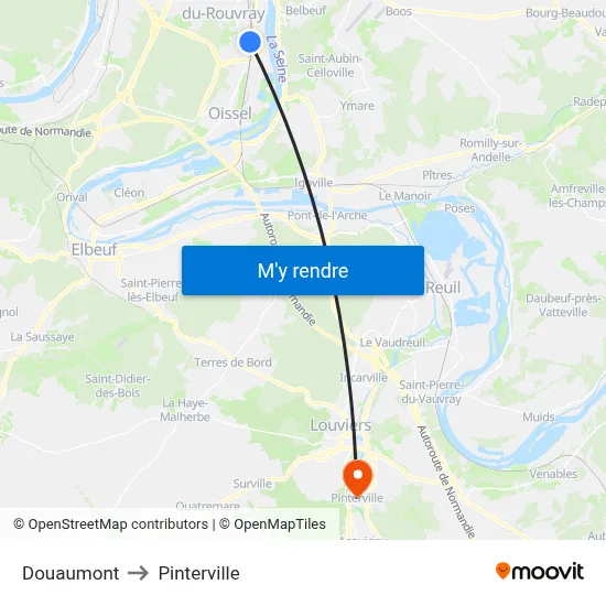 Douaumont to Pinterville map