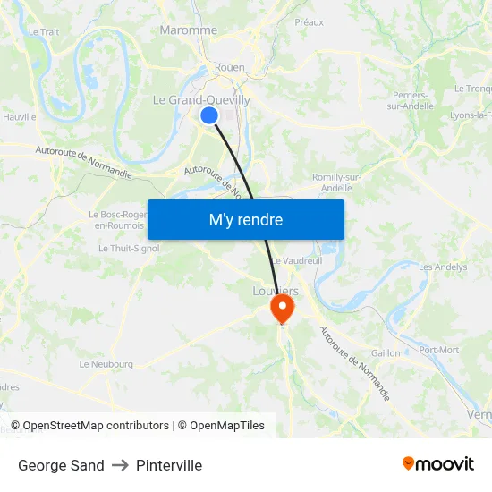 George Sand to Pinterville map