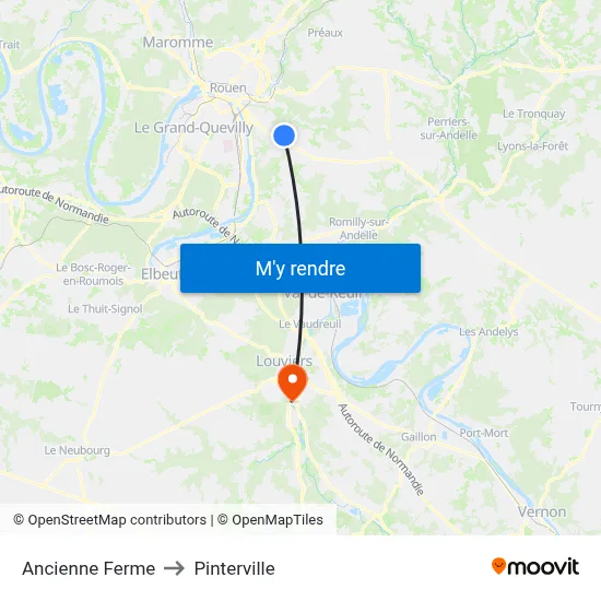Ancienne Ferme to Pinterville map
