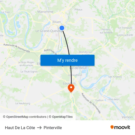 Haut De La Côte to Pinterville map