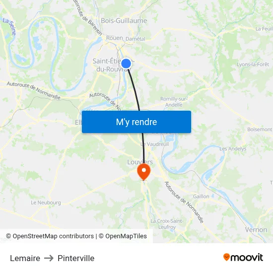 Lemaire to Pinterville map