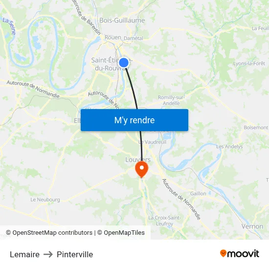 Lemaire to Pinterville map