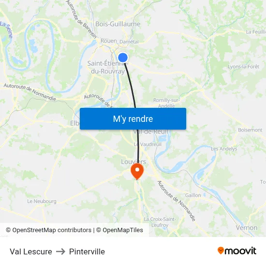 Val Lescure to Pinterville map