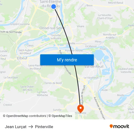 Jean Lurçat to Pinterville map