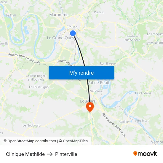 Clinique Mathilde to Pinterville map
