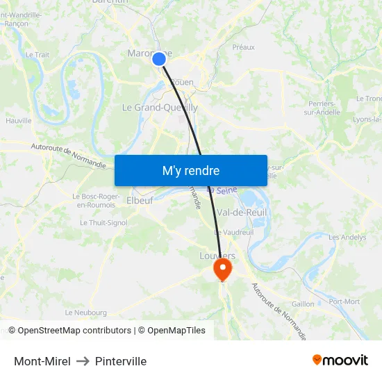 Mont-Mirel to Pinterville map