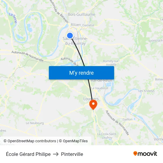 École Gérard Philipe to Pinterville map