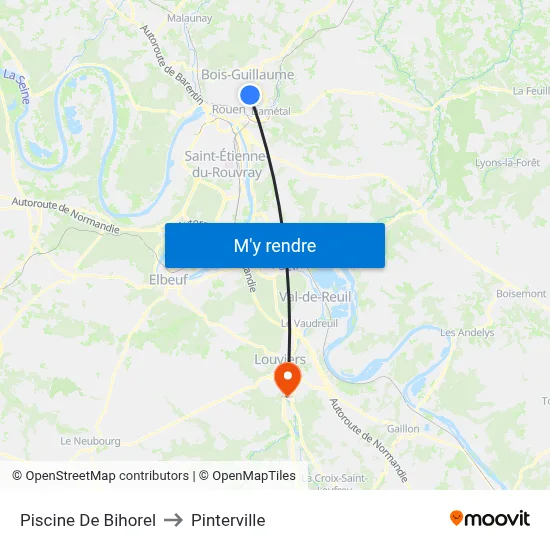 Piscine De Bihorel to Pinterville map
