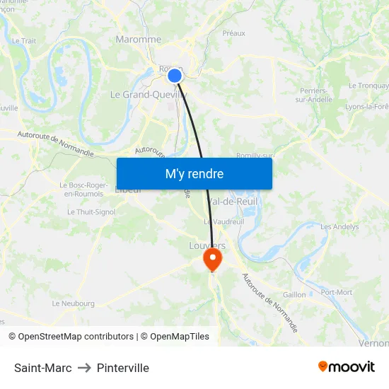 Saint-Marc to Pinterville map