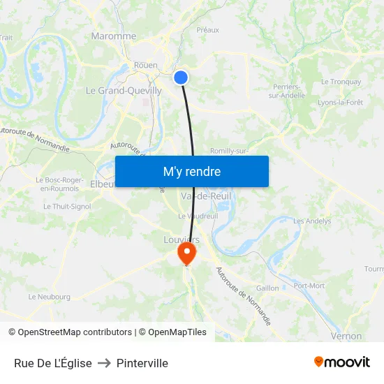 Rue De L'Église to Pinterville map
