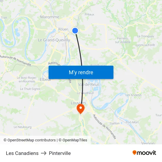 Les Canadiens to Pinterville map