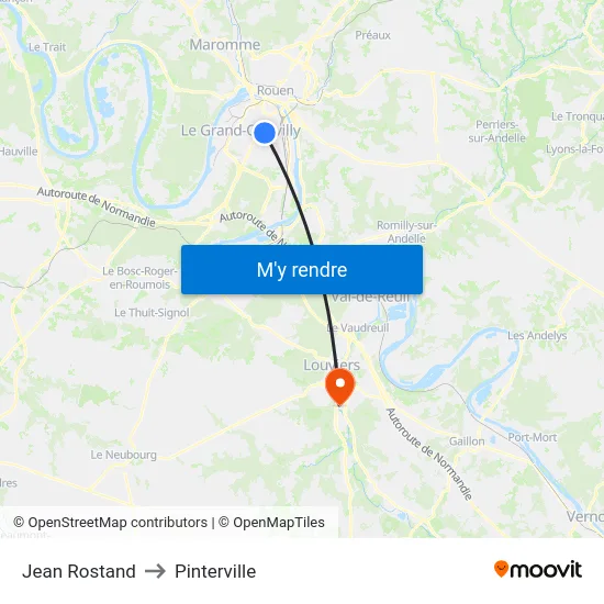 Jean Rostand to Pinterville map