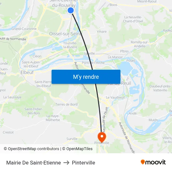 Mairie De Saint-Etienne to Pinterville map
