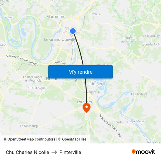 Chu Charles Nicolle to Pinterville map