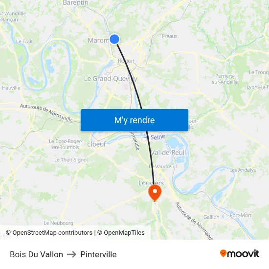 Bois Du Vallon to Pinterville map