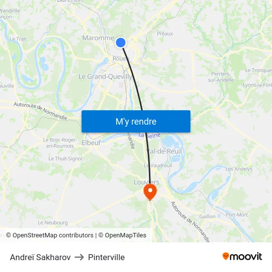 Andreï Sakharov to Pinterville map