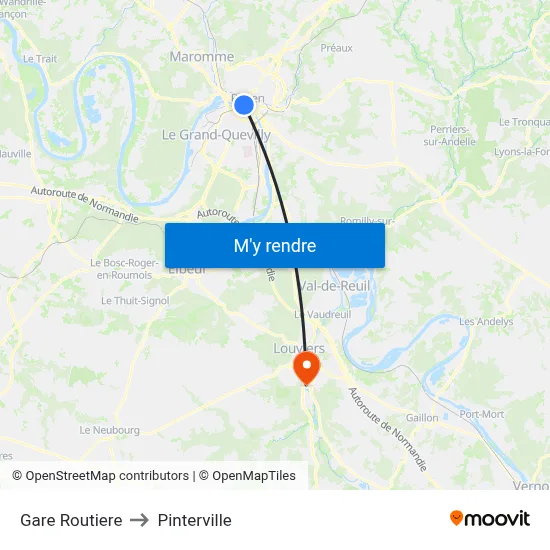 Gare Routiere to Pinterville map