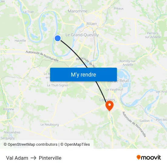 Val Adam to Pinterville map