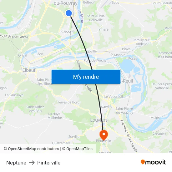 Neptune to Pinterville map