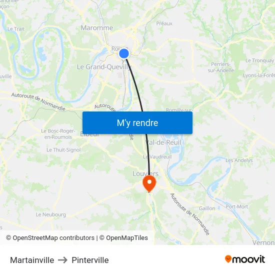 Martainville to Pinterville map