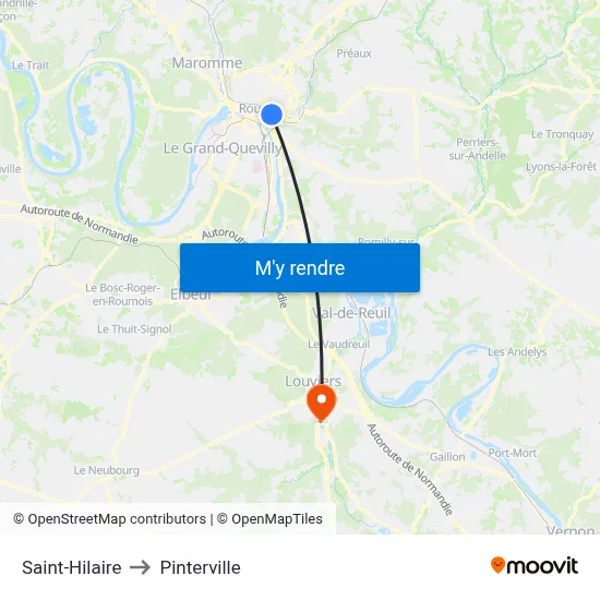 Saint-Hilaire to Pinterville map