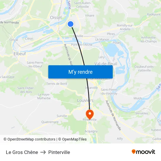 Le Gros Chêne to Pinterville map