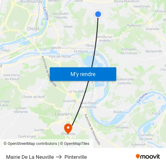 Mairie De La Neuville to Pinterville map