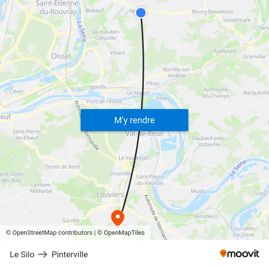 Le Silo to Pinterville map