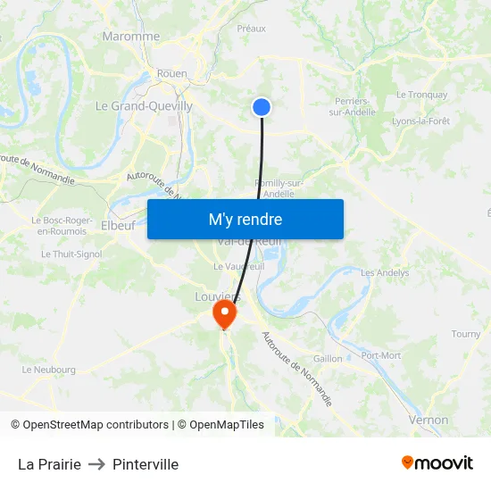 La Prairie to Pinterville map
