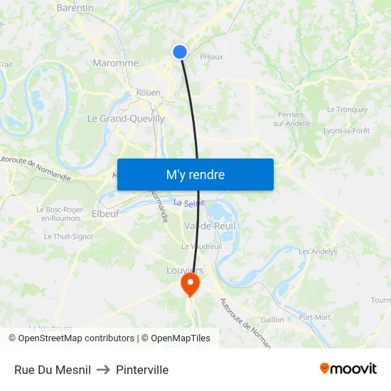 Rue Du Mesnil to Pinterville map