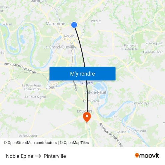 Noble Epine to Pinterville map