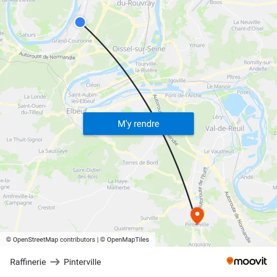 Raffinerie to Pinterville map