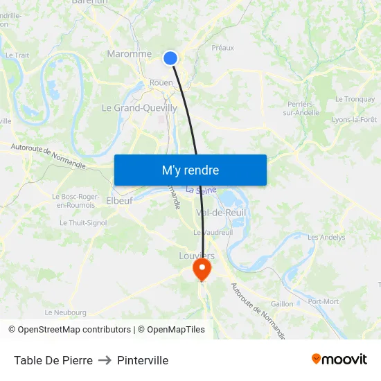 Table De Pierre to Pinterville map