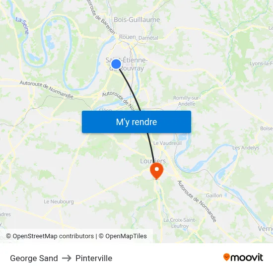 George Sand to Pinterville map