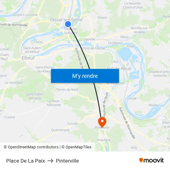 Place De La Paix to Pinterville map