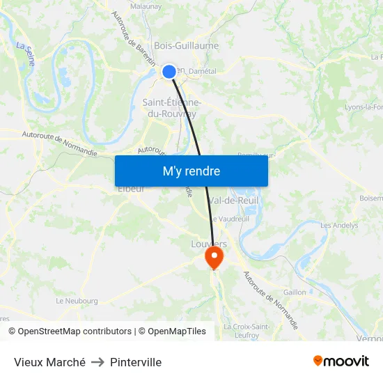 Vieux Marché to Pinterville map