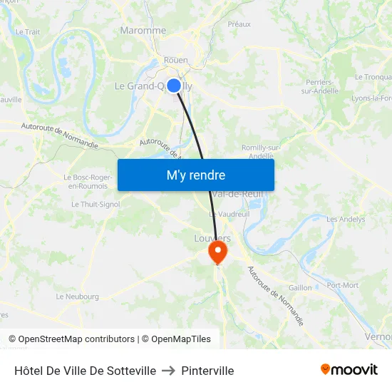 Hôtel De Ville De Sotteville to Pinterville map