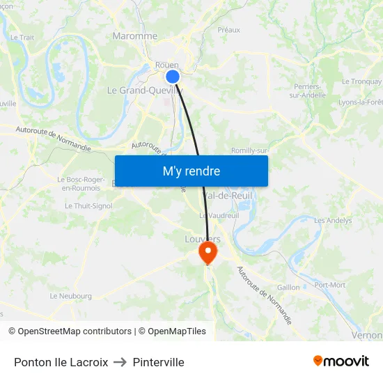 Ponton Ile Lacroix to Pinterville map