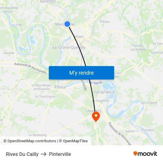 Rives Du Cailly to Pinterville map
